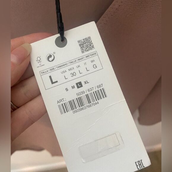 ZARA NWT Limitless Contour Bodysuit Large L Half Sleeve V-Neck Mauve Nude Modern - Picture 4 of 8